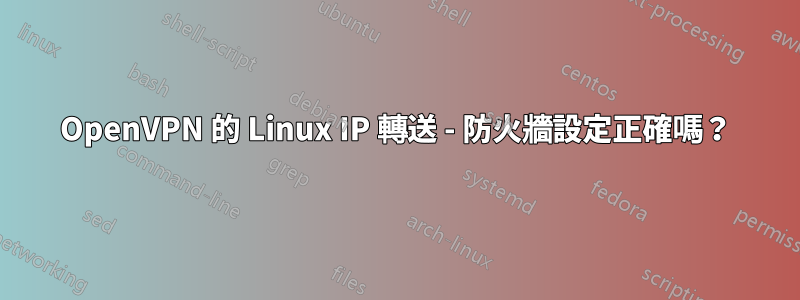 OpenVPN 的 Linux IP 轉送 - 防火牆設定正確嗎？