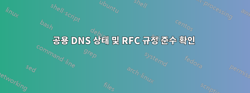 공용 DNS 상태 및 RFC 규정 준수 확인