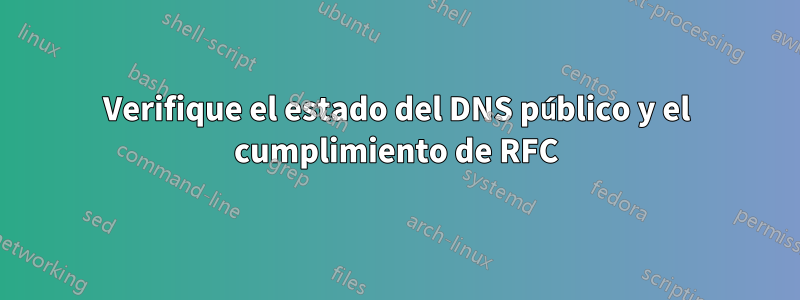 Verifique el estado del DNS público y el cumplimiento de RFC