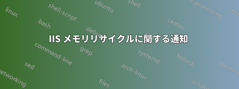 IIS メモリリサイクルに関する通知