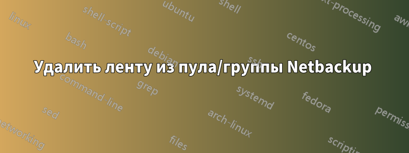 Удалить ленту из пула/группы Netbackup