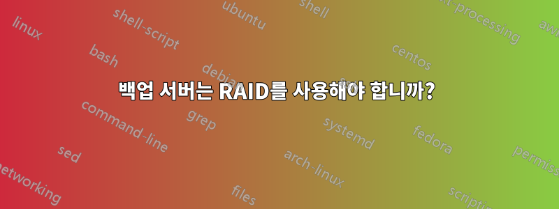 백업 서버는 RAID를 사용해야 합니까?