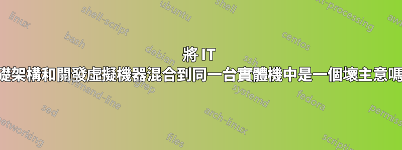 將 IT 基礎架構和開發虛擬機器混合到同一台實體機中是一個壞主意嗎？