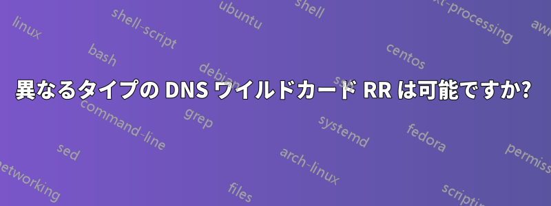 異なるタイプの DNS ワイルドカード RR は可能ですか?