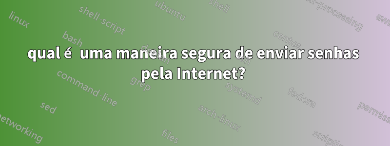 qual é uma maneira segura de enviar senhas pela Internet?