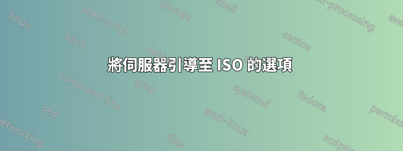 將伺服器引導至 ISO 的選項