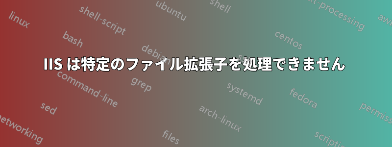 IIS は特定のファイル拡張子を処理できません