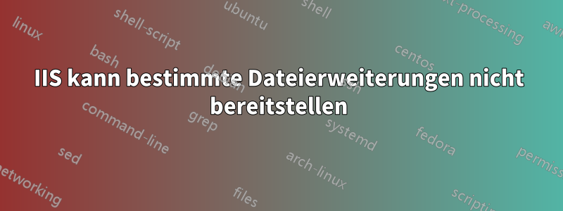 IIS kann bestimmte Dateierweiterungen nicht bereitstellen