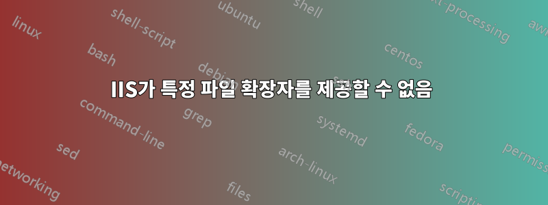 IIS가 특정 파일 확장자를 제공할 수 없음