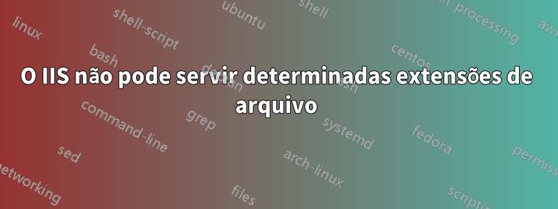 O IIS não pode servir determinadas extensões de arquivo