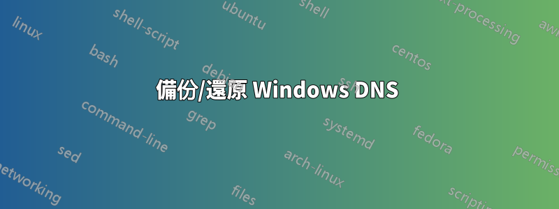 備份/還原 Windows DNS