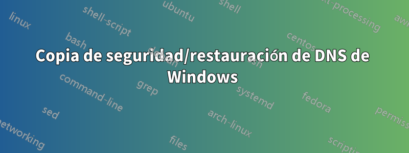 Copia de seguridad/restauración de DNS de Windows