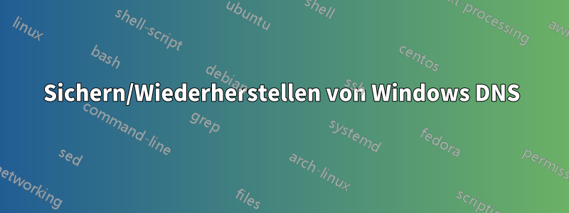 Sichern/Wiederherstellen von Windows DNS