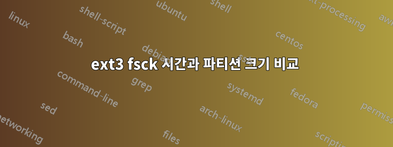 ext3 fsck 시간과 파티션 크기 비교