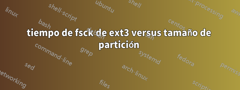 tiempo de fsck de ext3 versus tamaño de partición