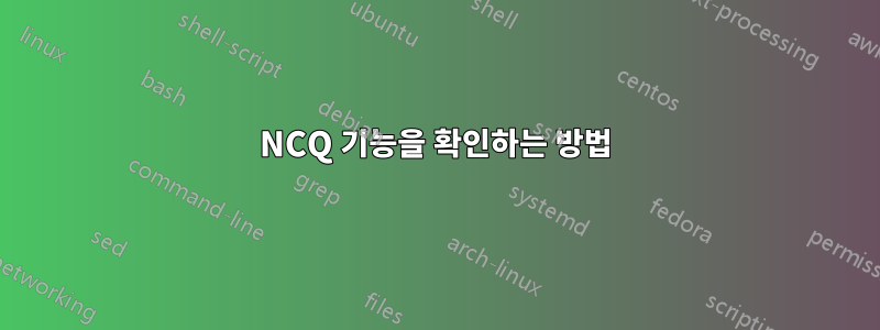 NCQ 기능을 확인하는 방법