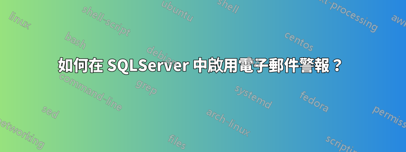 如何在 SQLServer 中啟用電子郵件警報？