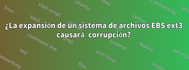 ¿La expansión de un sistema de archivos EBS ext3 causará corrupción?