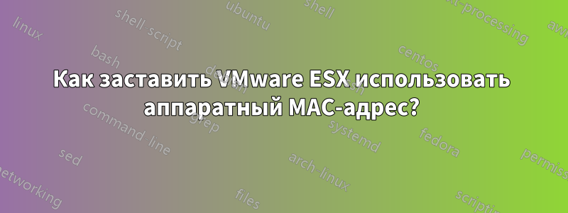 Как заставить VMware ESX использовать аппаратный MAC-адрес?