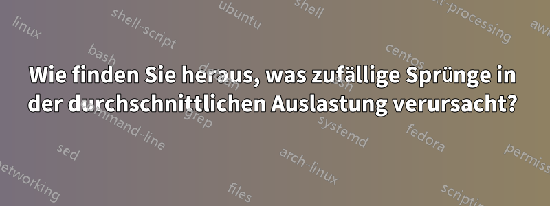 Wie finden Sie heraus, was zufällige Sprünge in der durchschnittlichen Auslastung verursacht?