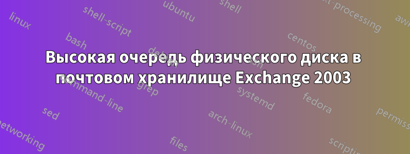 Высокая очередь физического диска в почтовом хранилище Exchange 2003