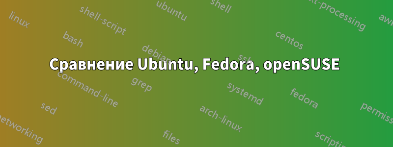 Сравнение Ubuntu, Fedora, openSUSE