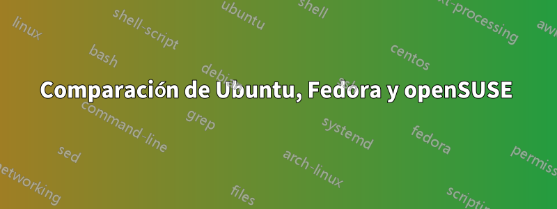 Comparación de Ubuntu, Fedora y openSUSE