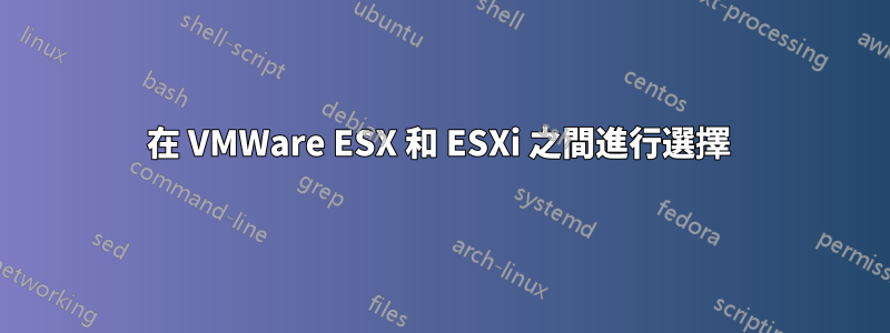 在 VMWare ESX 和 ESXi 之間進行選擇 