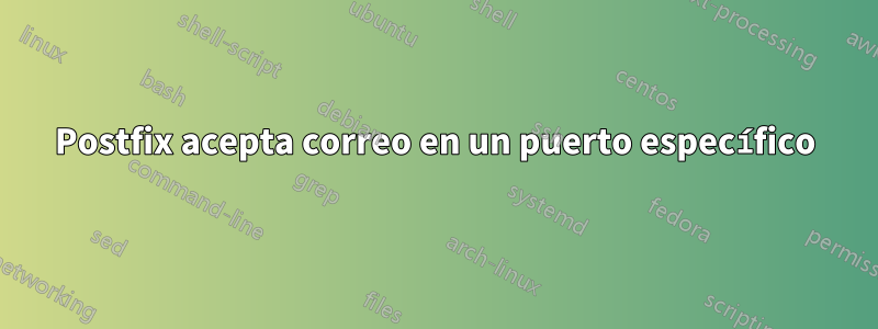 Postfix acepta correo en un puerto específico