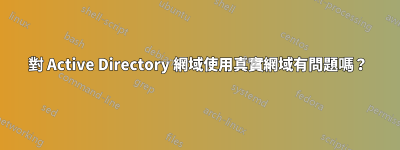 對 Active Directory 網域使用真實網域有問題嗎？