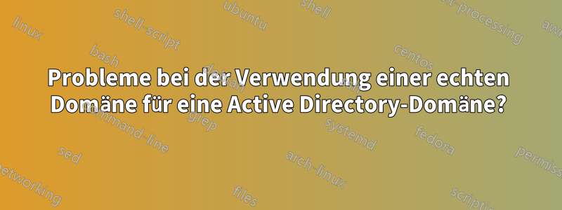 Probleme bei der Verwendung einer echten Domäne für eine Active Directory-Domäne?