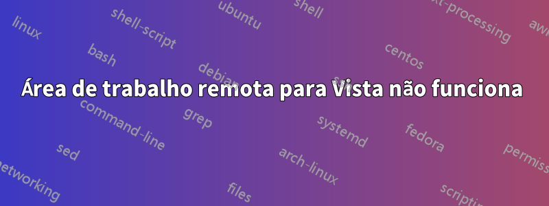 Área de trabalho remota para Vista não funciona