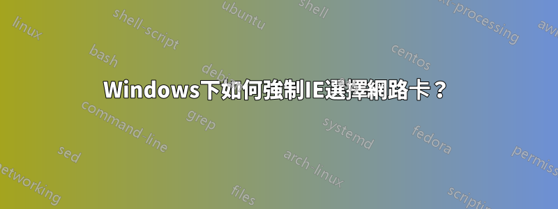 Windows下如何強制IE選擇網路卡？