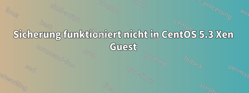Sicherung funktioniert nicht in CentOS 5.3 Xen Guest