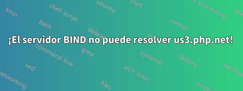 ¡El servidor BIND no puede resolver us3.php.net!