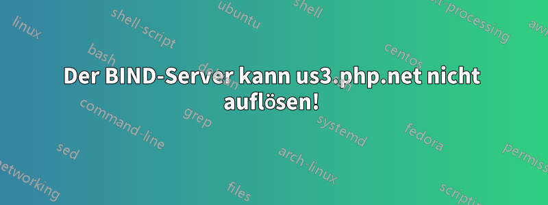 Der BIND-Server kann us3.php.net nicht auflösen!