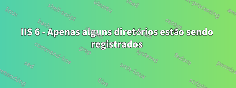 IIS 6 - Apenas alguns diretórios estão sendo registrados
