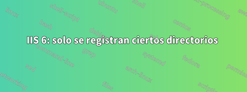 IIS 6: solo se registran ciertos directorios