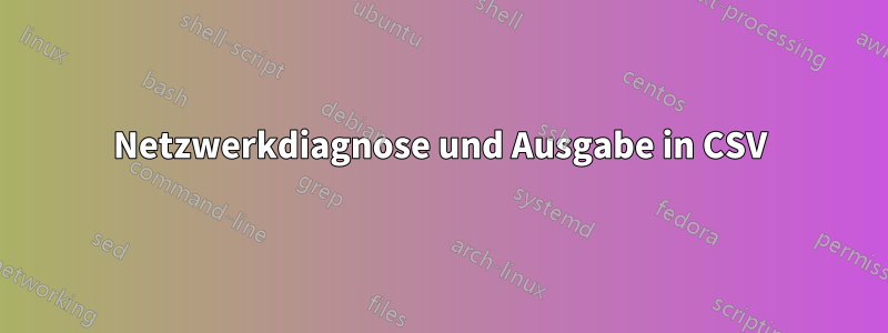 Netzwerkdiagnose und Ausgabe in CSV