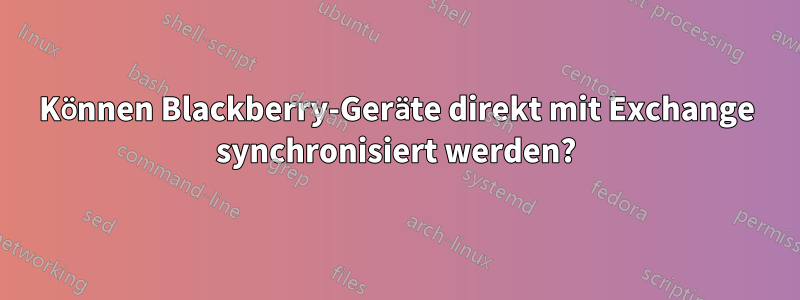 Können Blackberry-Geräte direkt mit Exchange synchronisiert werden?