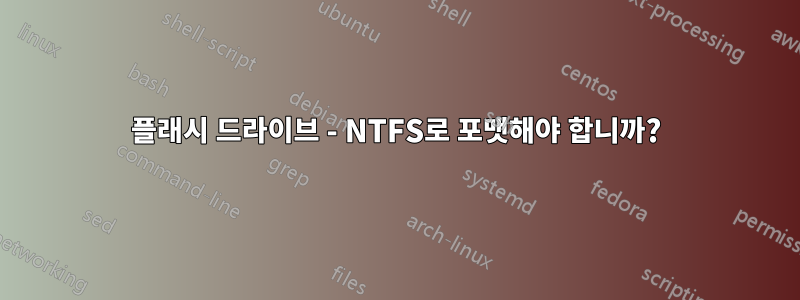 플래시 드라이브 - NTFS로 포맷해야 합니까?