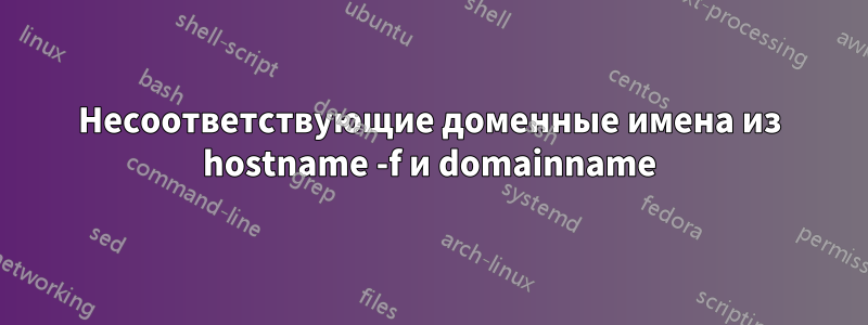 Несоответствующие доменные имена из hostname -f и domainname