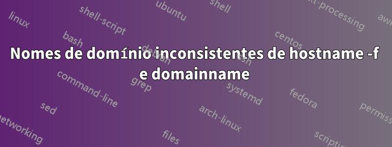 Nomes de domínio inconsistentes de hostname -f e domainname