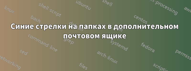 Синие стрелки на папках в дополнительном почтовом ящике