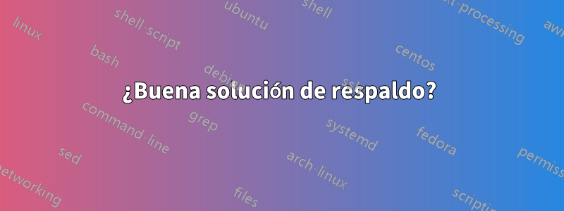¿Buena solución de respaldo?