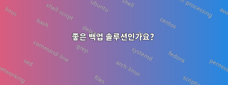 좋은 백업 솔루션인가요?