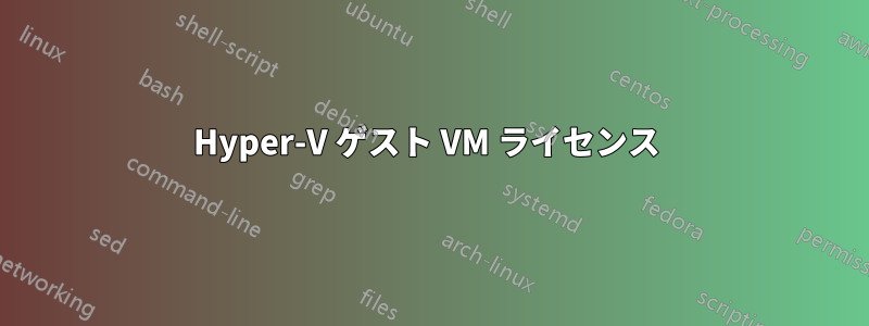 Hyper-V ゲスト VM ライセンス 