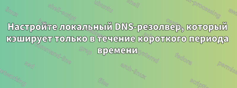 Настройте локальный DNS-резолвер, который кэширует только в течение короткого периода времени