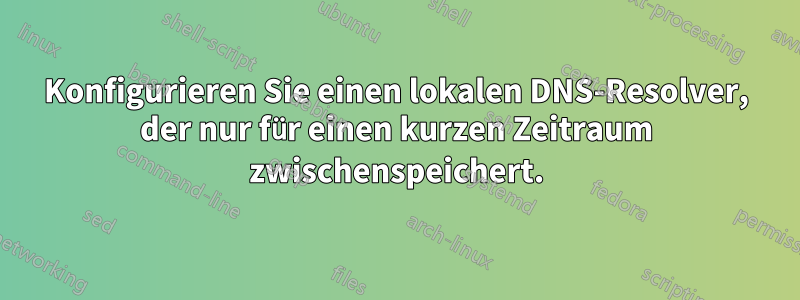 Konfigurieren Sie einen lokalen DNS-Resolver, der nur für einen kurzen Zeitraum zwischenspeichert.