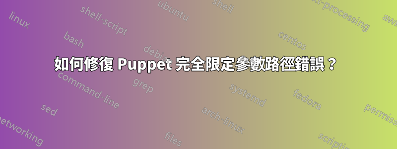如何修復 Puppet 完全限定參數路徑錯誤？